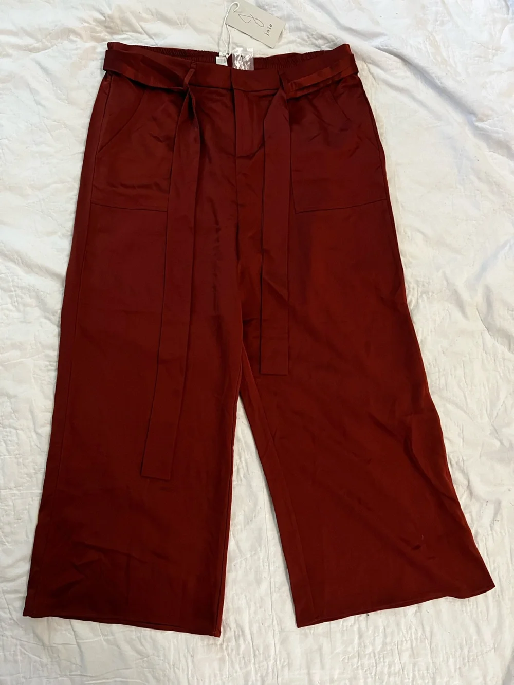 Joie Wide-Leg Trousers in Deep Rust